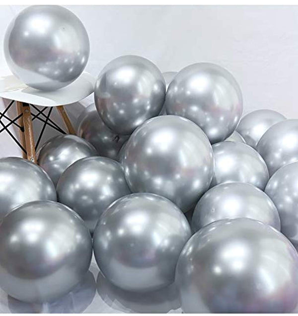 Silver Metallic Latex Chrome Premium Quality Balloons