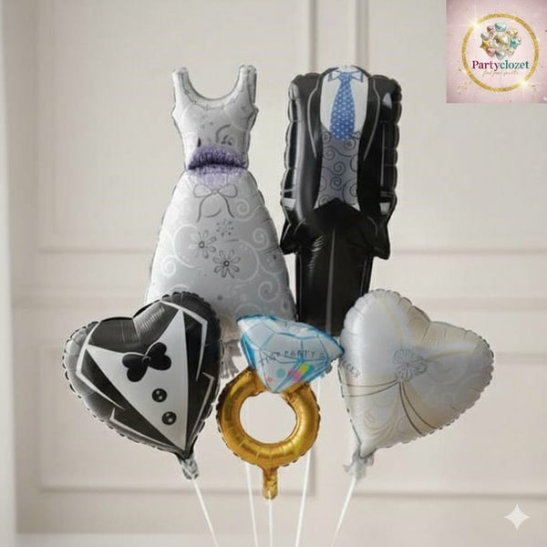 Wedding Engagement Theme Foil Balloon Foil Balloon Set of -5 Piece For Birthday Day Party