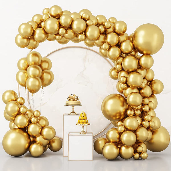 Golden Metallic Latex Chrome Premium Quality Balloons