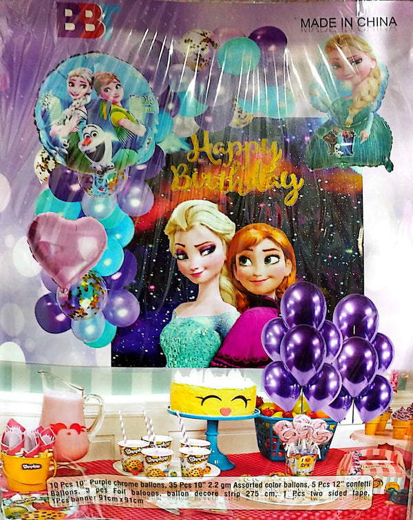Frozen Elsa Birthday Theme Party Decorations Set Garland Backdrop Kit