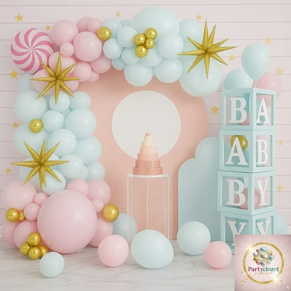 104pcs Pink Bow Long Balloons with Baby Pink, Pink & White Balloons Garland Theme Set For Bow Themed Party Decoration & Celebration
