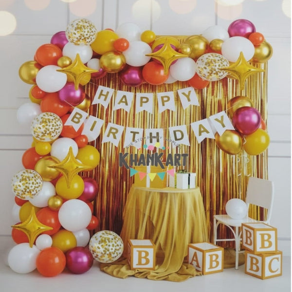 104pcs White & Red Gold Confetti  Balloons Garland Theme Set For Bow Themed Party Decoration & Celebration