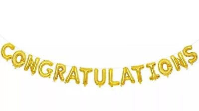 Congratulations Letter Foil Balloon Banner For Graduation Party Decoration and Celebration